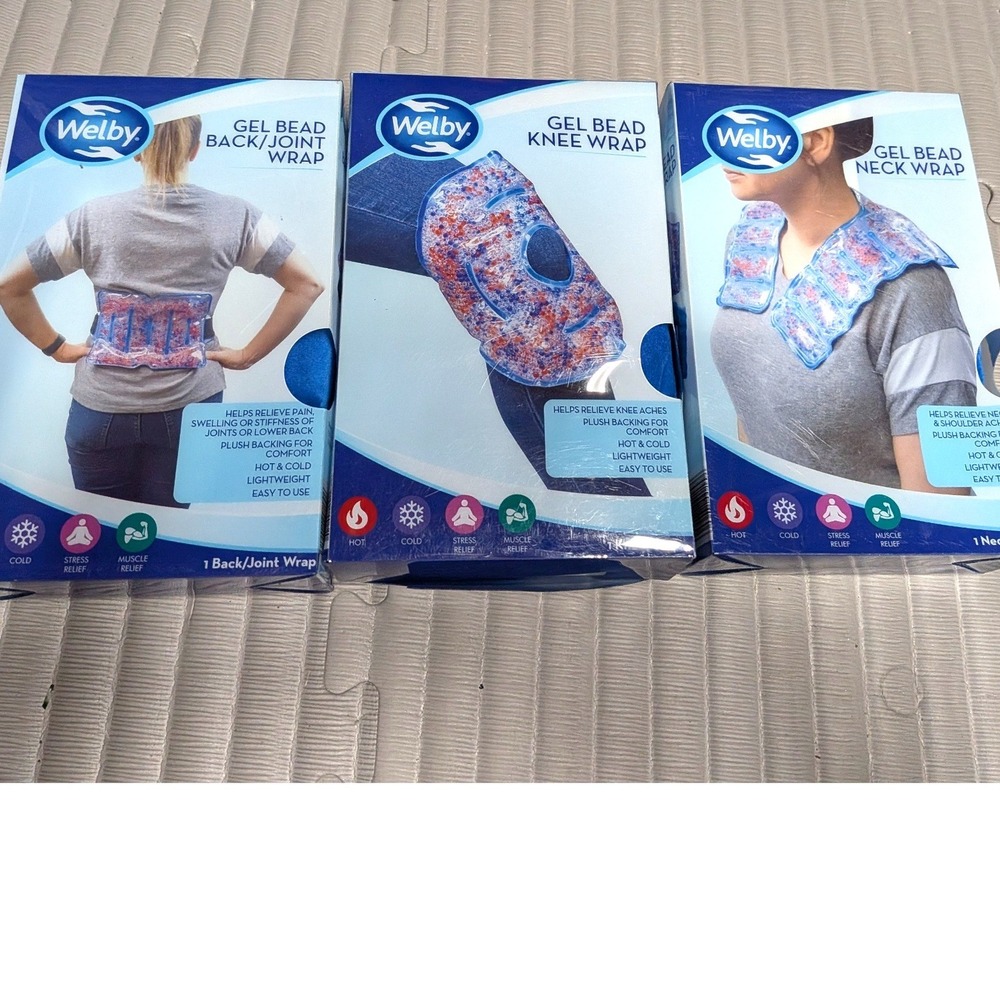 Welby Gel Bead Wrap Set 3pk Hot Cold Therapy Neck Back Knee